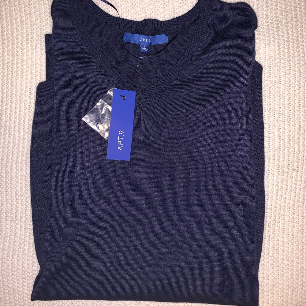 Apt. 9 navy v-neck sweater NEW W/ TAGS